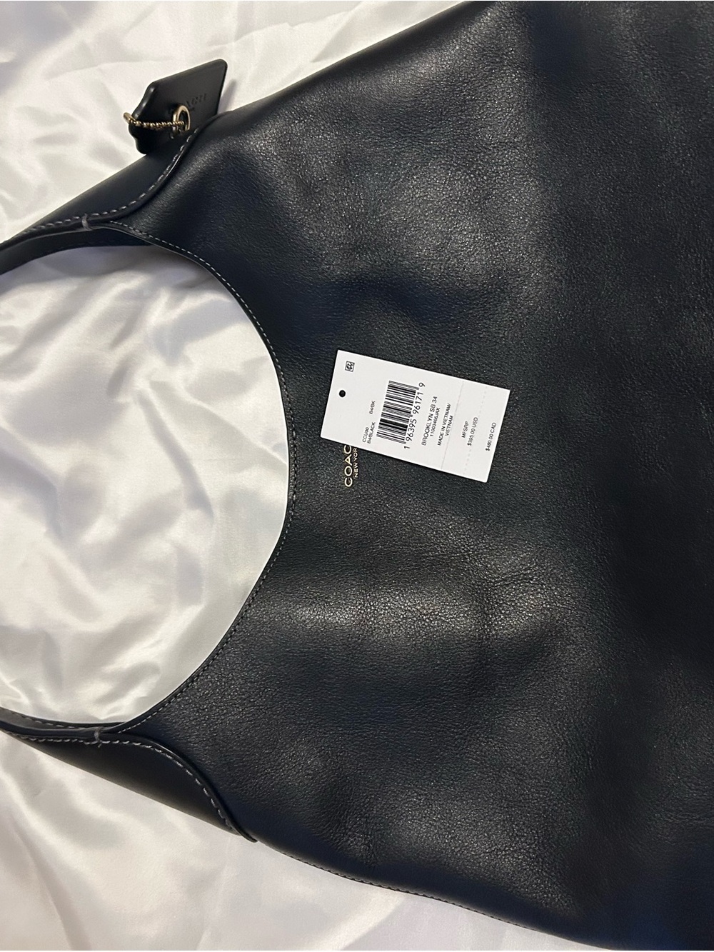 Coach Black Brooklyn 34 Leather Shoulder Hobo Bag - Picture 5 of 7